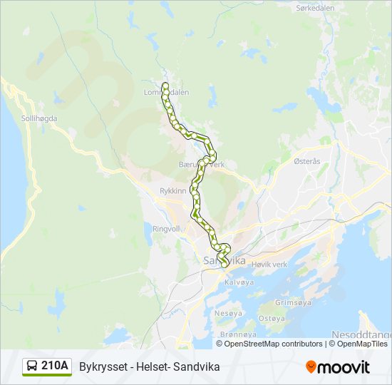 210A bus Line Map