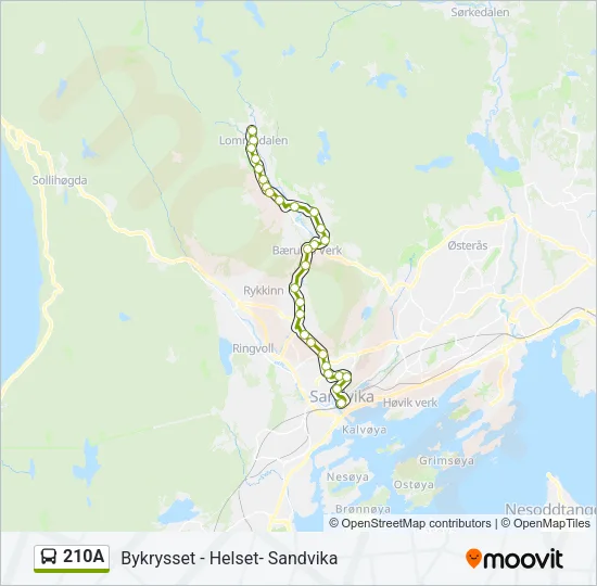 210A Bus Line Map