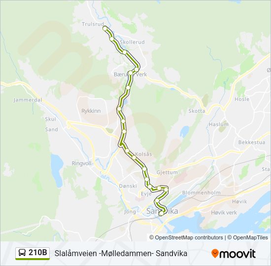 210B Bus Line Map