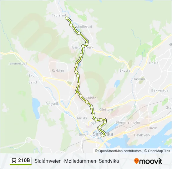 210B Bus Line Map