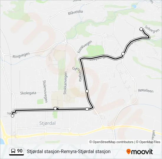 90 Bus Line Map