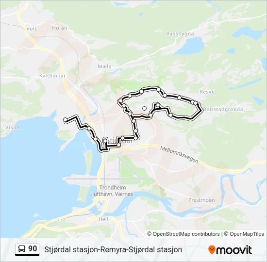90 Bus Line Map