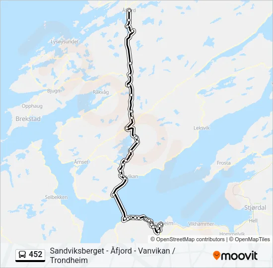 452 Bus Line Map