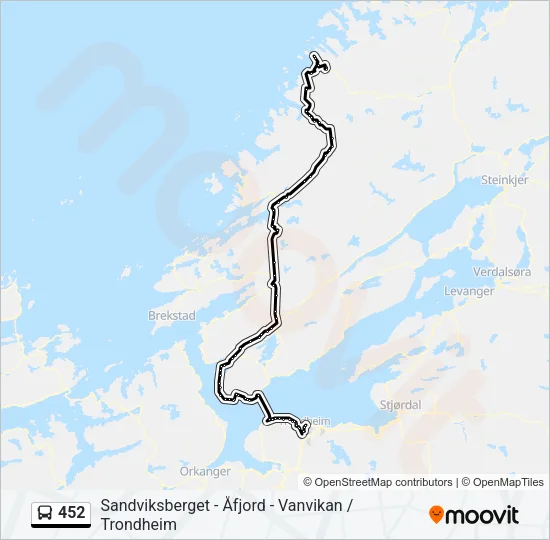 452 Bus Line Map
