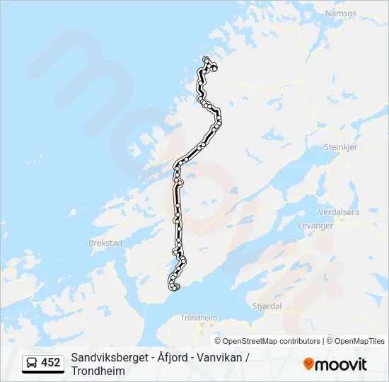452 Bus Line Map