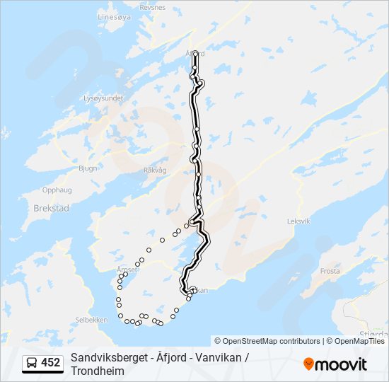 452 bus Line Map