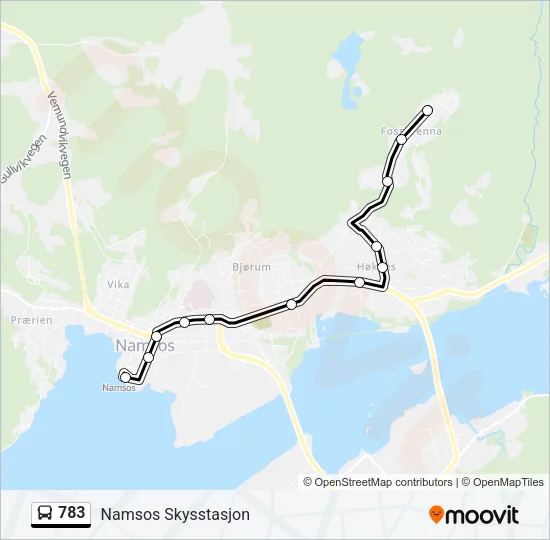 783 Bus Line Map