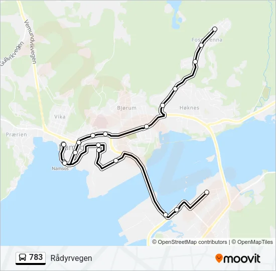 783 Bus Line Map