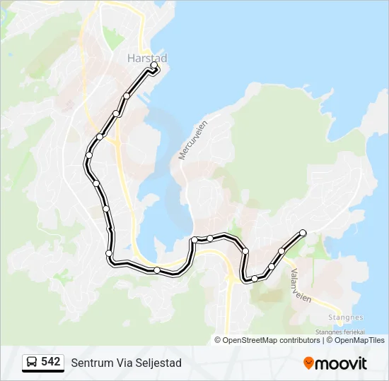 542 Bus Line Map