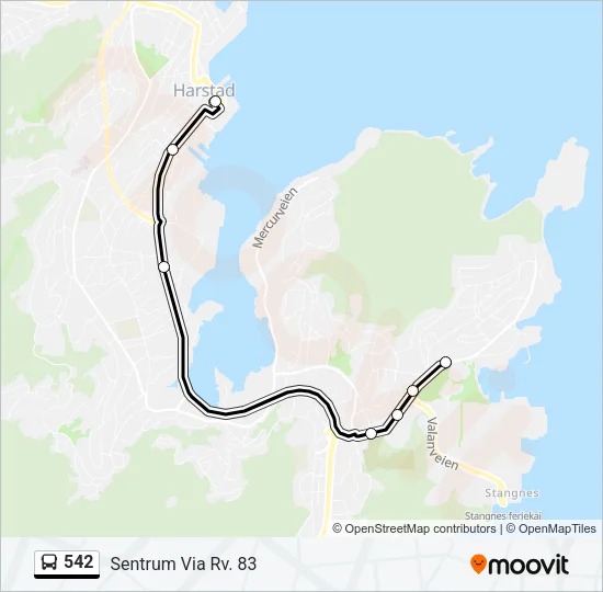542 Bus Line Map