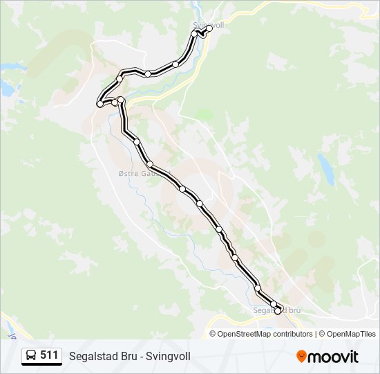 511 bus Line Map