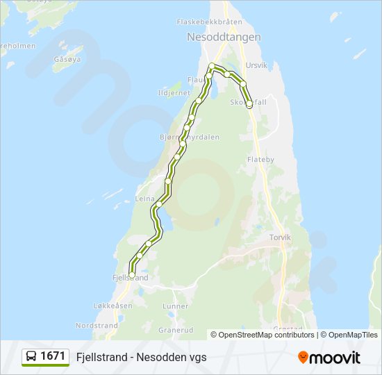 1671 Bus Line Map