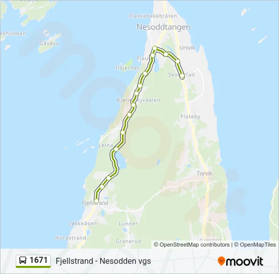1671 Bus Line Map