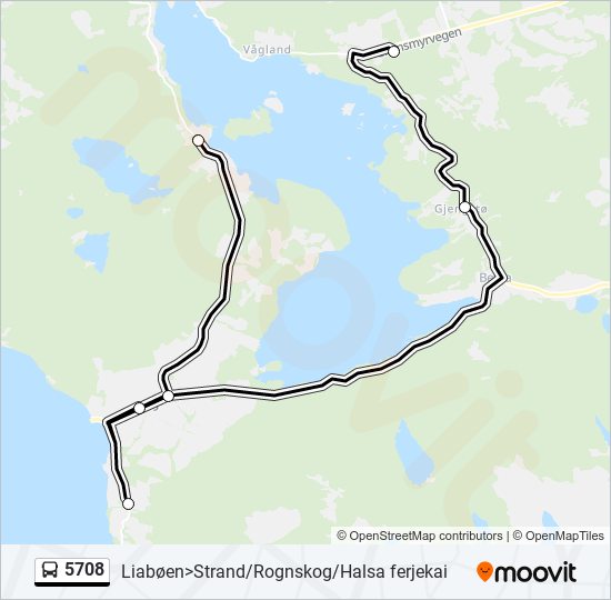 5708 bus Line Map