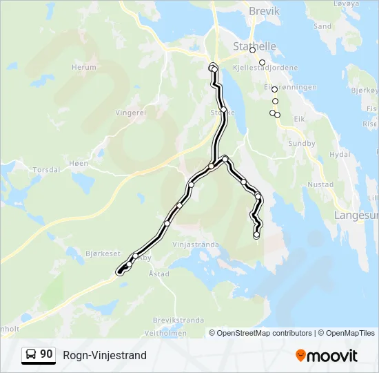 90 Bus Line Map