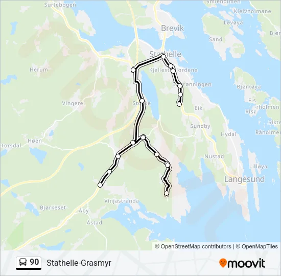 90 Bus Line Map