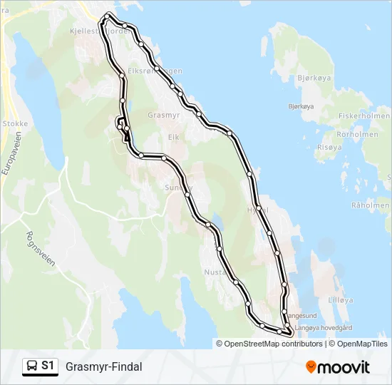 S1 Bus Line Map