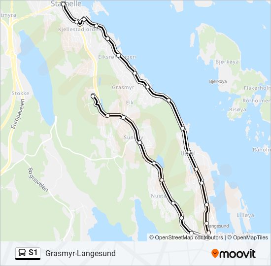 S1 bus Line Map