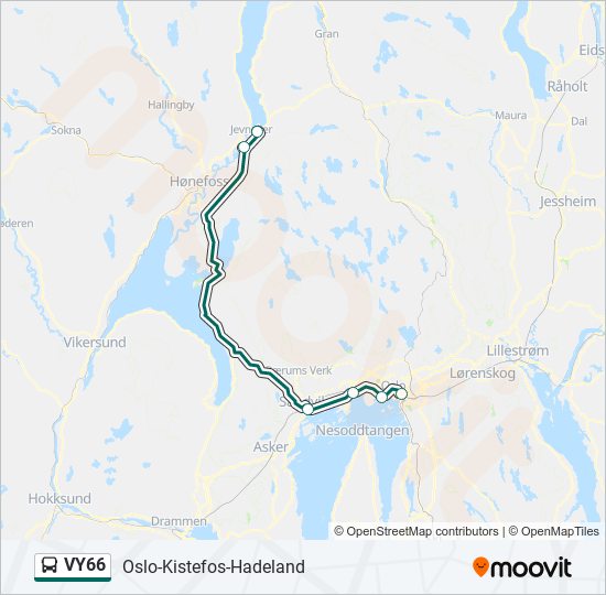 VY66 bus Line Map