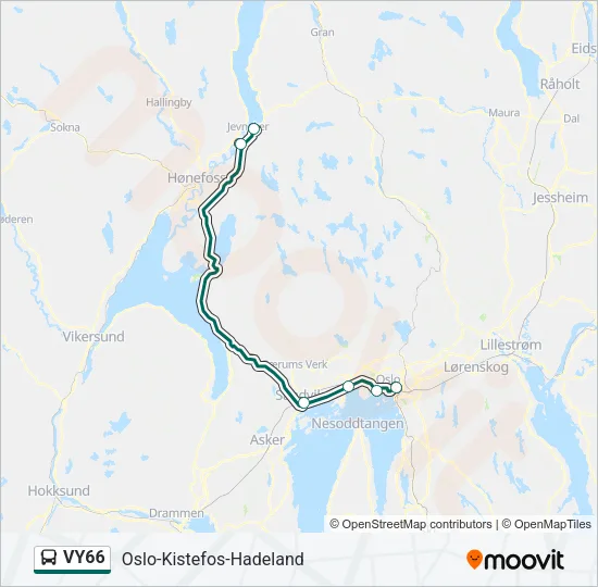 VY66 Bus Line Map