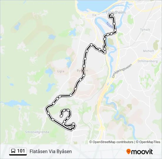 101 Bus Line Map