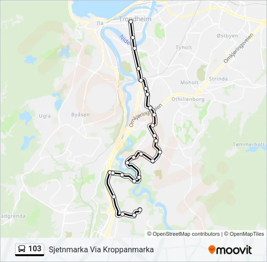 103 Bus Line Map