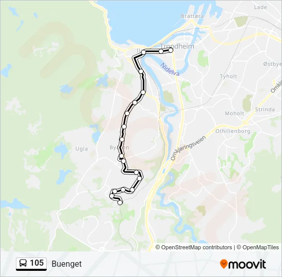105 Bus Line Map