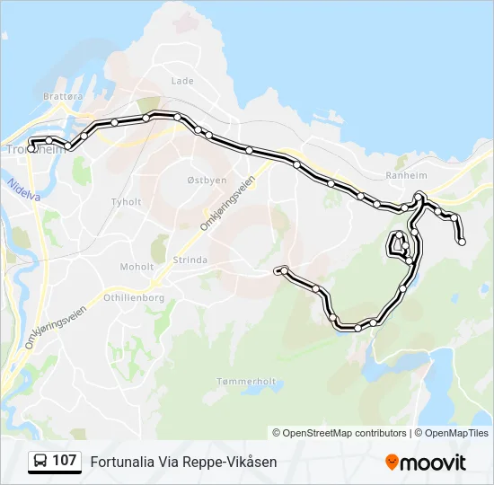 107 Bus Line Map