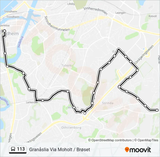 113 Bus Line Map