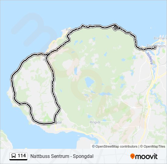 114 bus Line Map