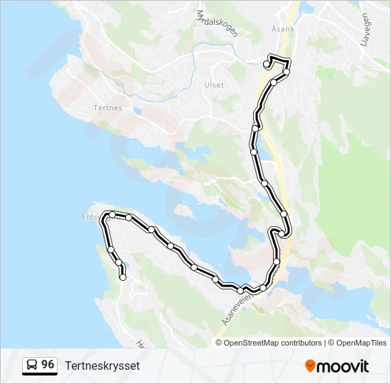 96 Bus Line Map