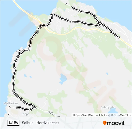 96 Bus Line Map