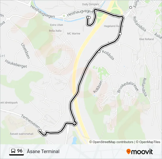 96 Bus Line Map