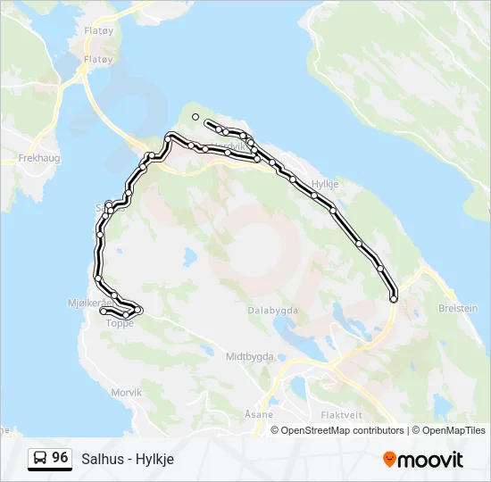 96 Bus Line Map