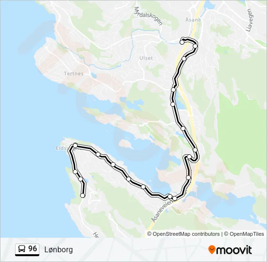 96 Bus Line Map