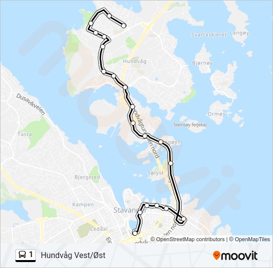 1 Bus Line Map