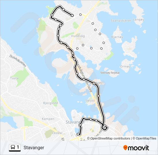 1 Bus Line Map