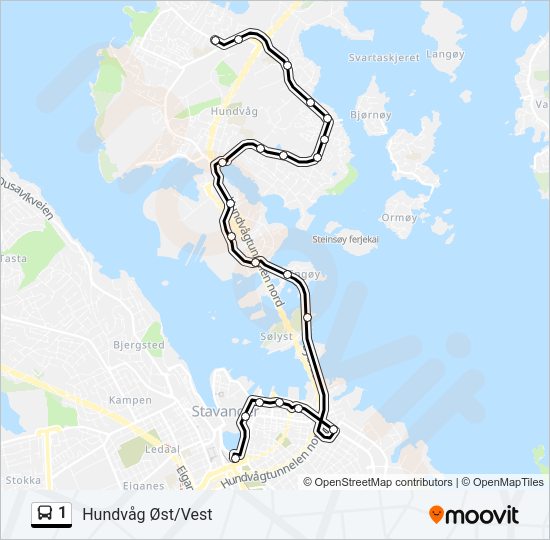 1 Bus Line Map
