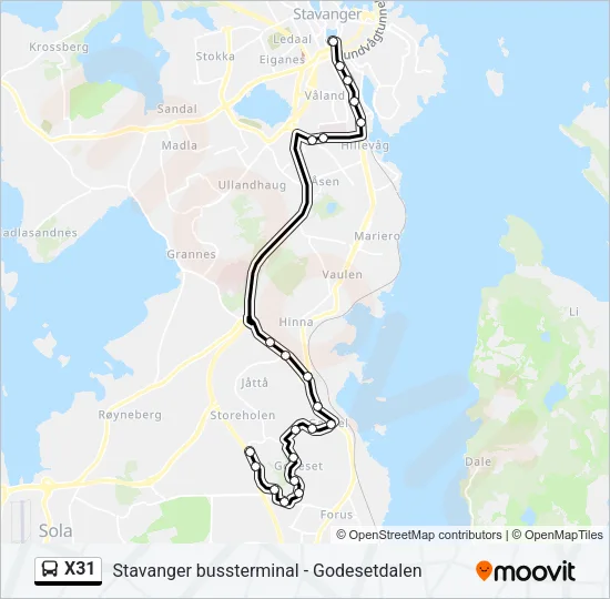 X31 Bus Line Map
