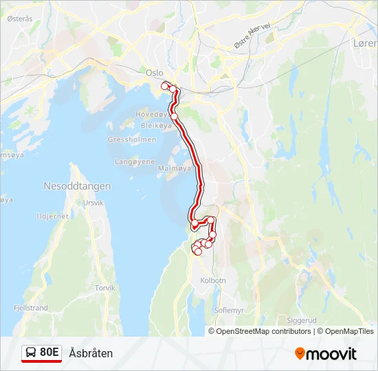 80E Bus Line Map