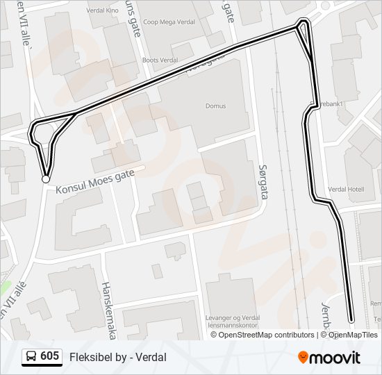 605 bus Line Map