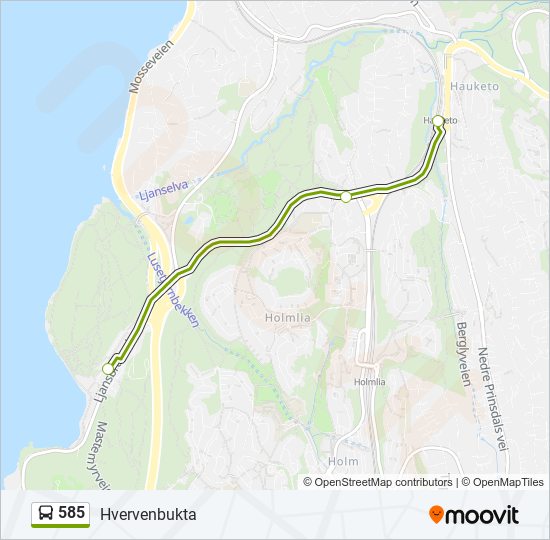 585 bus Line Map