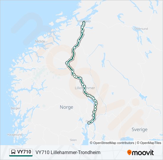 VY710 buss Linjekart