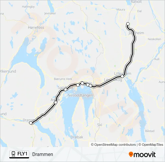 FLY1 Train Line Map