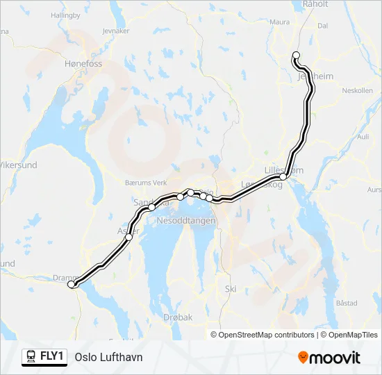 FLY1 Train Line Map