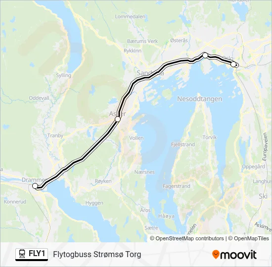 FLY1 Route: Schedules, Stops & Maps - Flytogbuss Strømsø Torg (Updated)