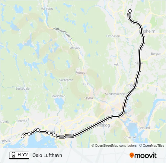 FLY2 Train Line Map