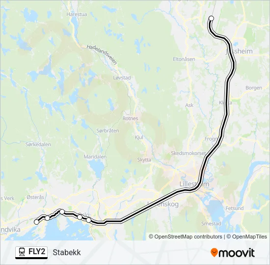 FLY2 Train Line Map