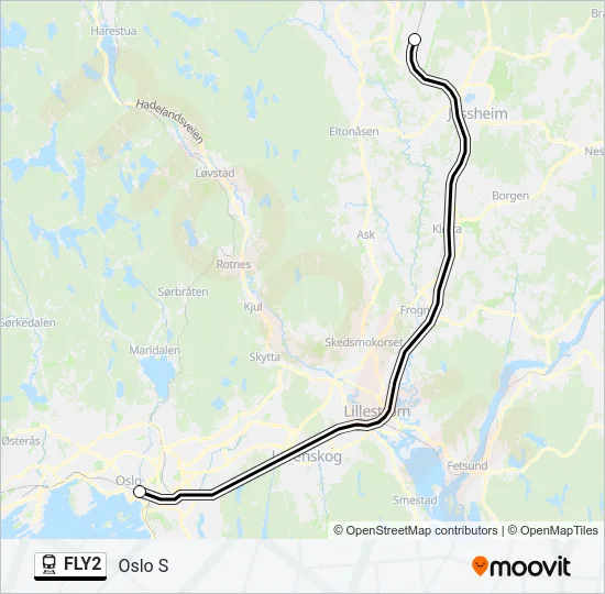 FLY2 Train Line Map