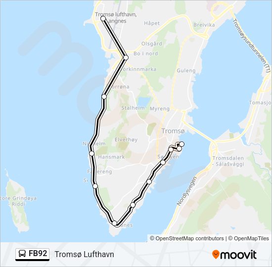 FB92 Bus Line Map